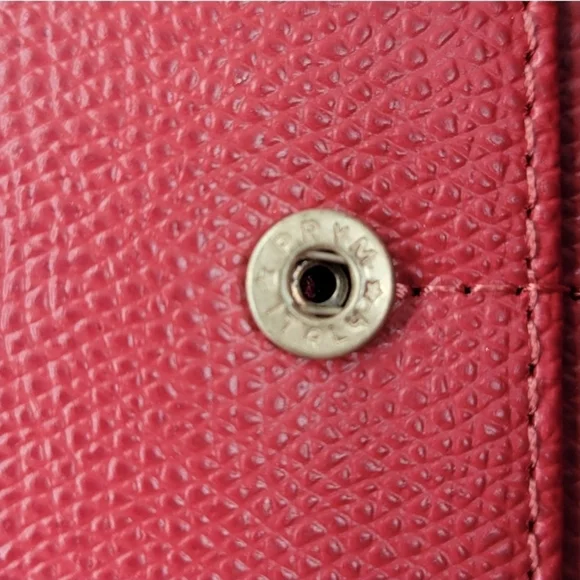 Valentino Red Leather Wallet with Textured Finish